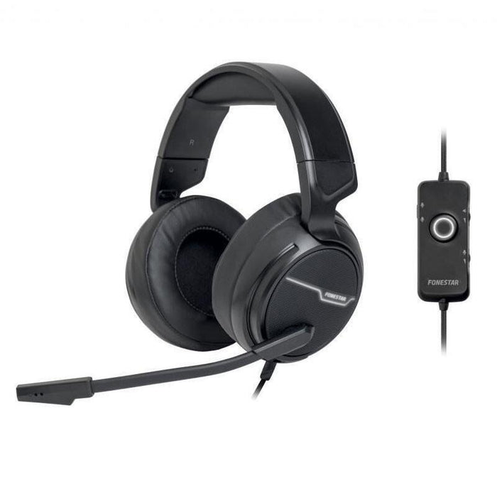 Auricular Fonestar Estereo Win-U Usb Microfono Led Cable 2m Pc Mac Ps4 Xbox