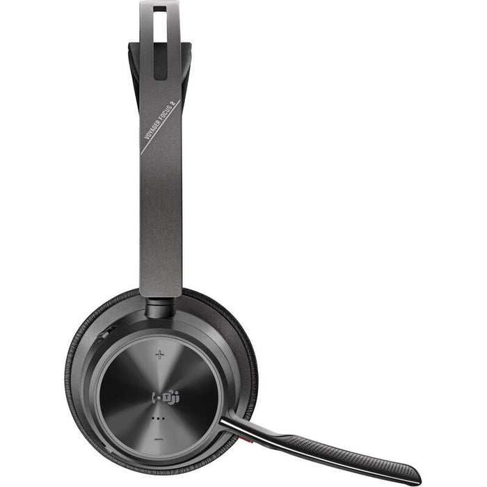 Auricular  Poly Voyager Focus 2-M  Bluetooth Inalámbrico Cableado Cancelación De Sonido Activo Usb-C A Través De Adaptador Bluetooth Negro Certificado Para Equipos De Microsoft
