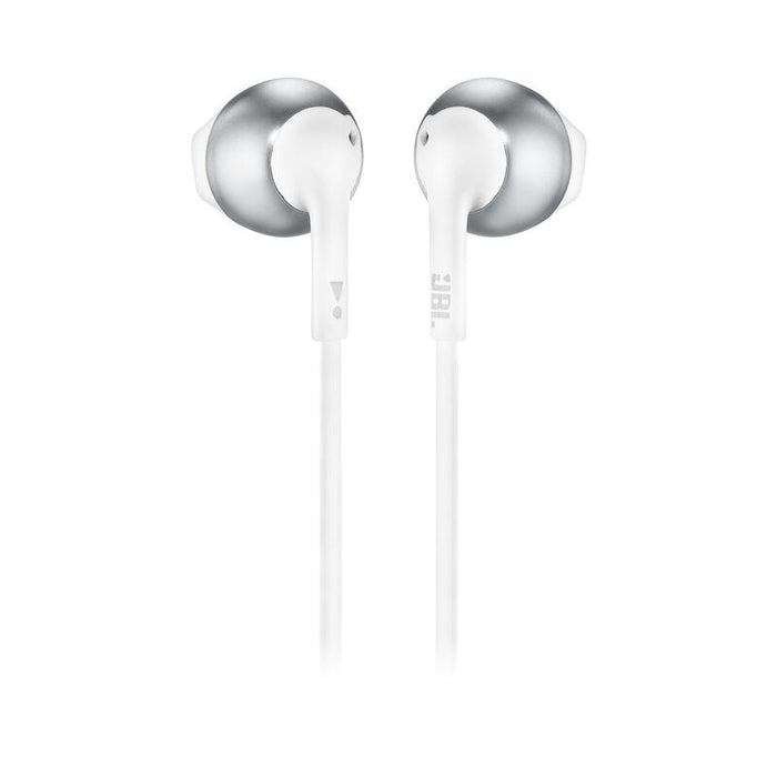 Auriculares Bluetooth Jbl Tune 205 Bt Silver Bt 4.1 Micrófono 6 Horas De Conversación Cable Plano Driver 12.5mm Func Manos Libres