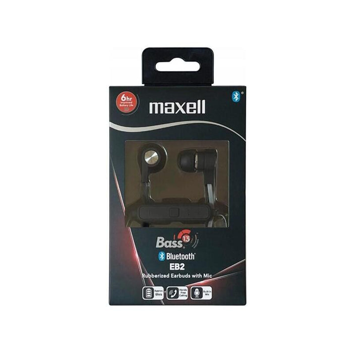 Auriculares  Maxell Inalámbricos Bluetooth Bass-13 Bt Ep Black