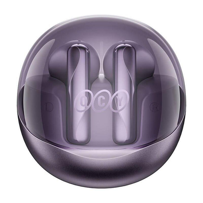 Auriculares Qcy Ailybuds Clear T32 Púrpura Bluetooth
