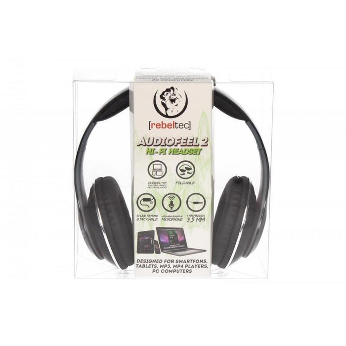 Auriculares Stereo Con Micrófono, 4pin Mini Jack Audiofeel2 Black