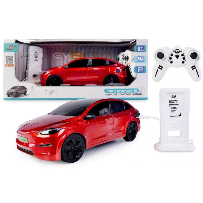 Auto R/C Con Estación Carga Rojo
