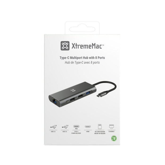 Xwh-Hub8-13 Xtrememac Hub Usb-C 8-Port