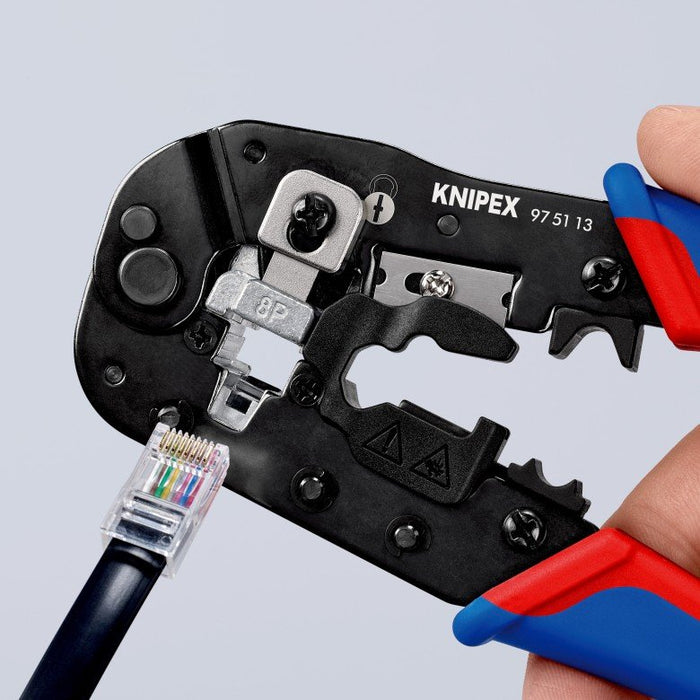 EAN 4003773087908 - Knipex 97 51 13 crimpadora Herramienta para prensar Negro, Azul, Rojo imagen 16