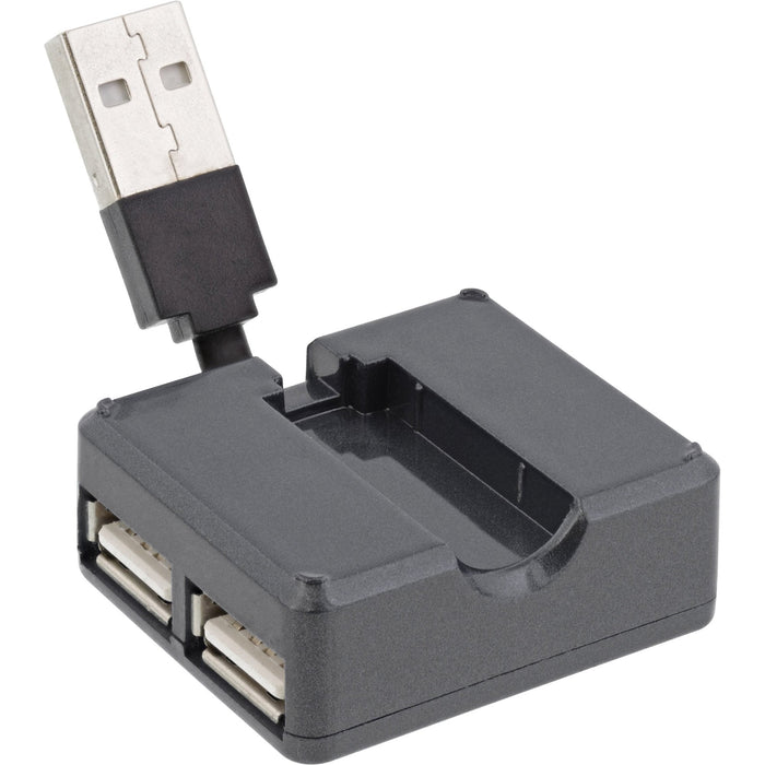 Inline® Usb 2.0 4-Port Hub, Usb-A Macho A 4x Usb-A Female, Black, 4cm, Slim Design