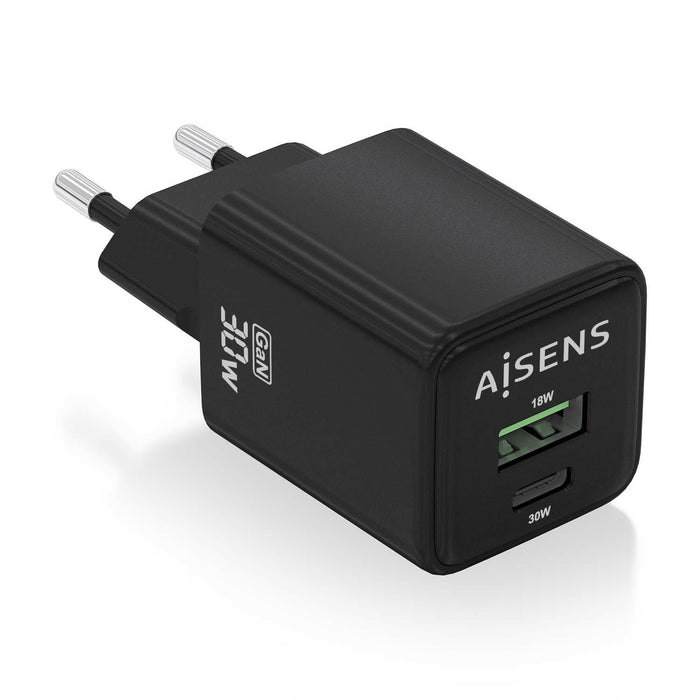 EAN 8435739901298 - AISENS ASCH-30W2P038-BK cargador de dispositivo móvil Universal Corriente alterna Carga rápida Interior imagen 1
