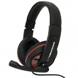 EAN 5905784768373 - Esperanza EH118 auricular y casco Auriculares Alámbrico Diadema Llamadas/Música Negro, Rojo imagen 1