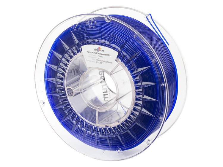 Spectrum Filaments 3d Filament Pet-G Premium 1.75mm Tranparent Azul Azul Transparente