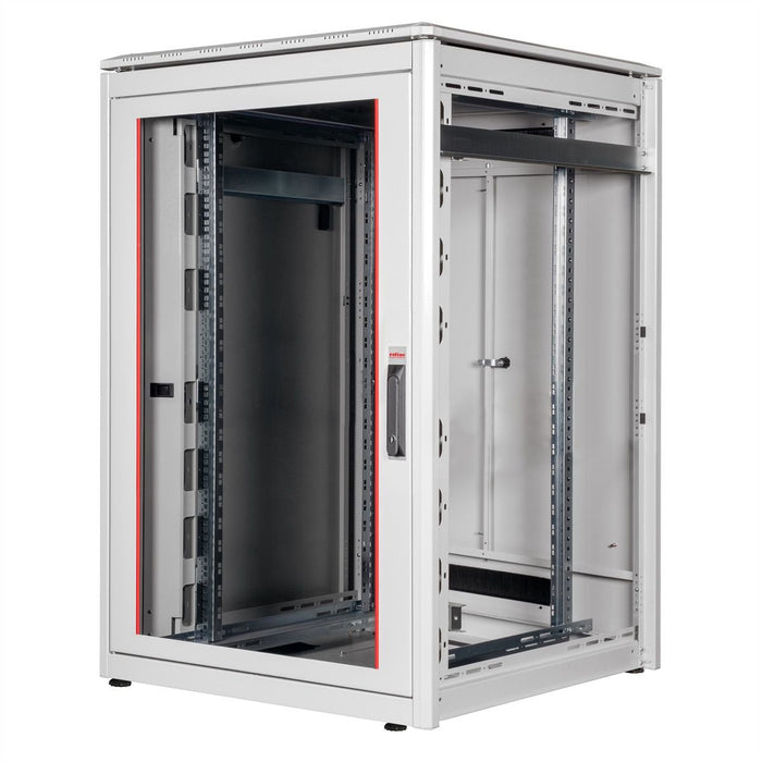 Roline 19-Zoll Netzwerkschrank Pro 22 He, 800x800 Bxt Glastr Grau