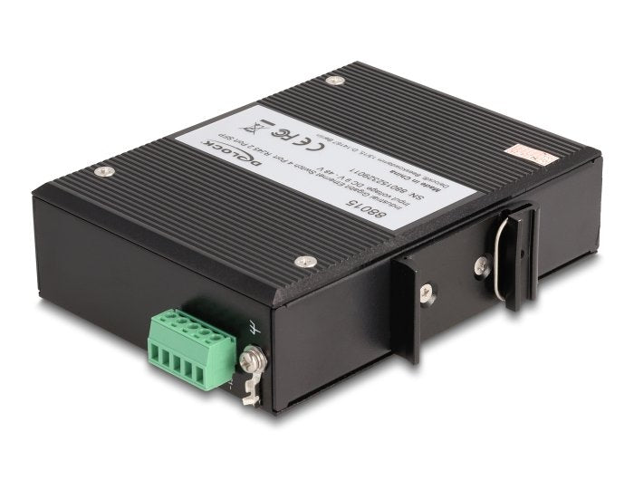 Delock 88015 Switch Gigabit Ethernet Industrial 4 Puertos Rj45 2 Puertos Sfp Para Carril Din