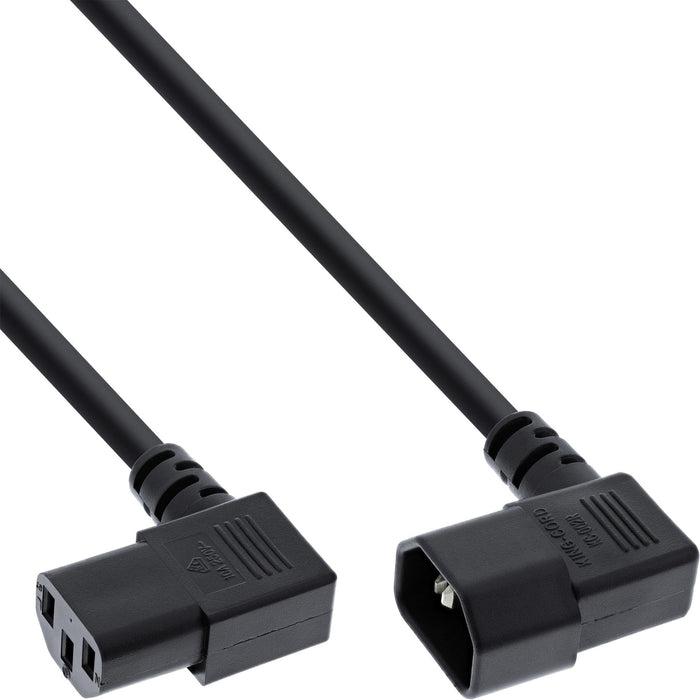 Cable De Alimentación Inline, C13 A C14, Negro, 3,0 M En Ángulo