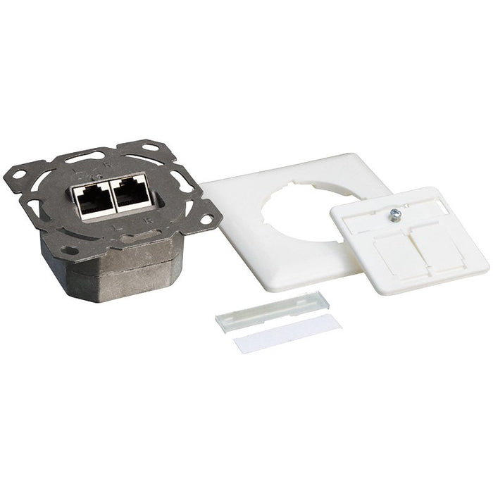 EAN 4052792028645 - LogiLink NP0123 toma de corriente RJ-45 Metálico, Blanco imagen 1