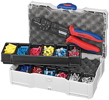 EAN 4003773076971 - Knipex 97 90 25 crimpadora Herramienta para prensar Negro, Azul, Rojo imagen 1
