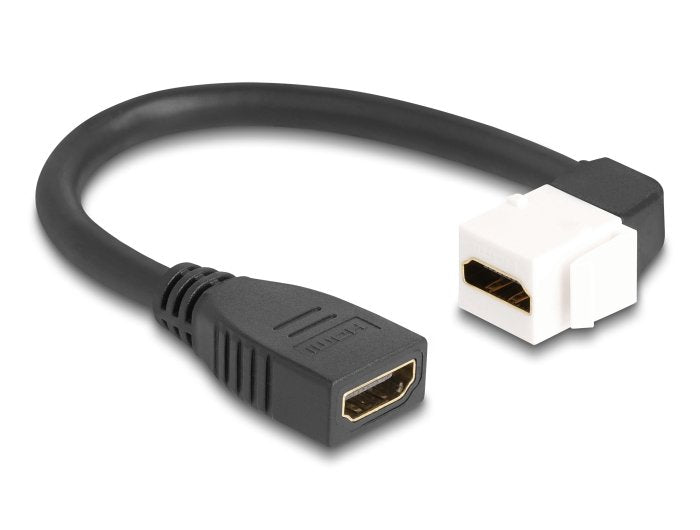 Delock Keystone Modul Cable Hdmi Buchse Zu Buchse 90° Gewinkelt 8k 60 Hz 20 Cm Schwarz