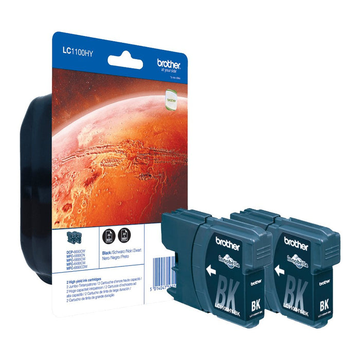 EAN 5014047561504 - Brother LC1100HYBKBP2 cartucho de tinta 2 pieza(s) Original Negro imagen 1