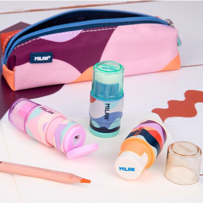 EAN 8411574101642 - Milan 4725116FN sacapuntas Sacapuntas manual Azul, Naranja, Rosa imagen 5