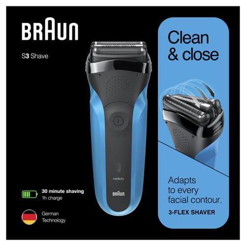 Braun Series 3 310s Afeitadora Eléctrica Recargable En Seco Y Húmedo, Azul