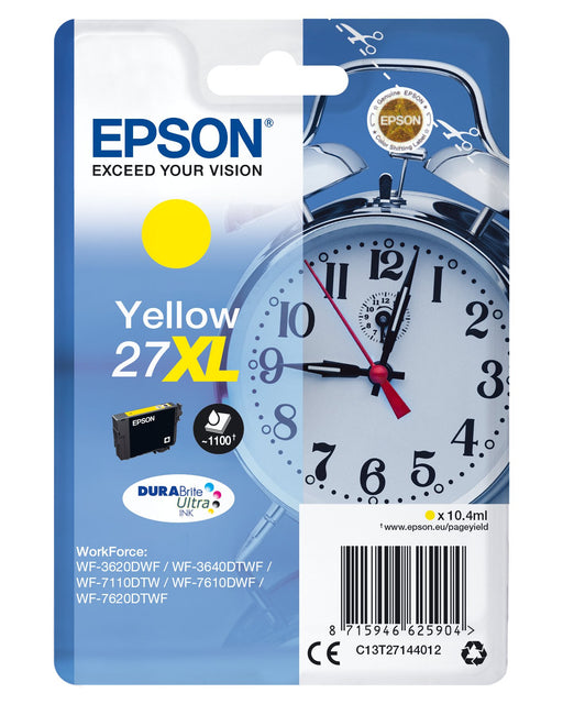 EAN 5057454494058 - Epson Alarm clock C13T27144012 cartucho de tinta 1 pieza(s) Original Alto rendimiento (XL) Amarillo imagen 1
