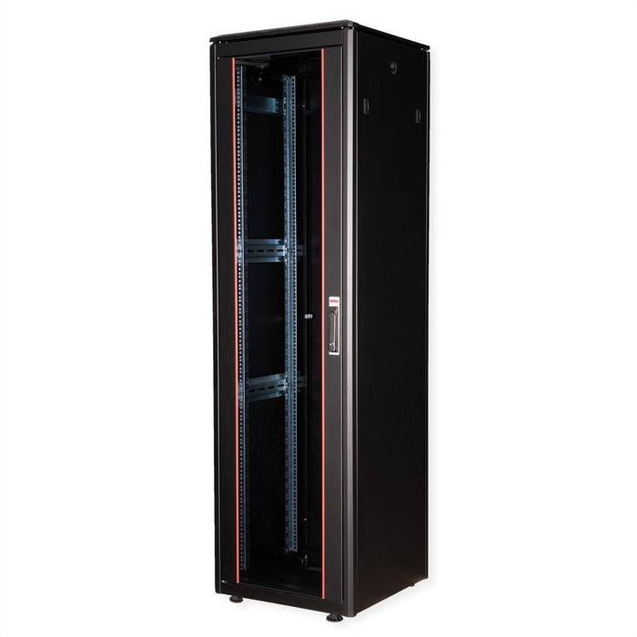 Roline 19-Zoll Netzwerkschrank Pro 47 He, 600x600 Bxt Glastr Schwarz