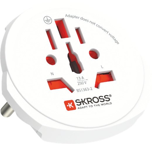 Skross Pro Light Usb (2xa) - World Adaptador De Enchufe Eléctrico Universal Blanco