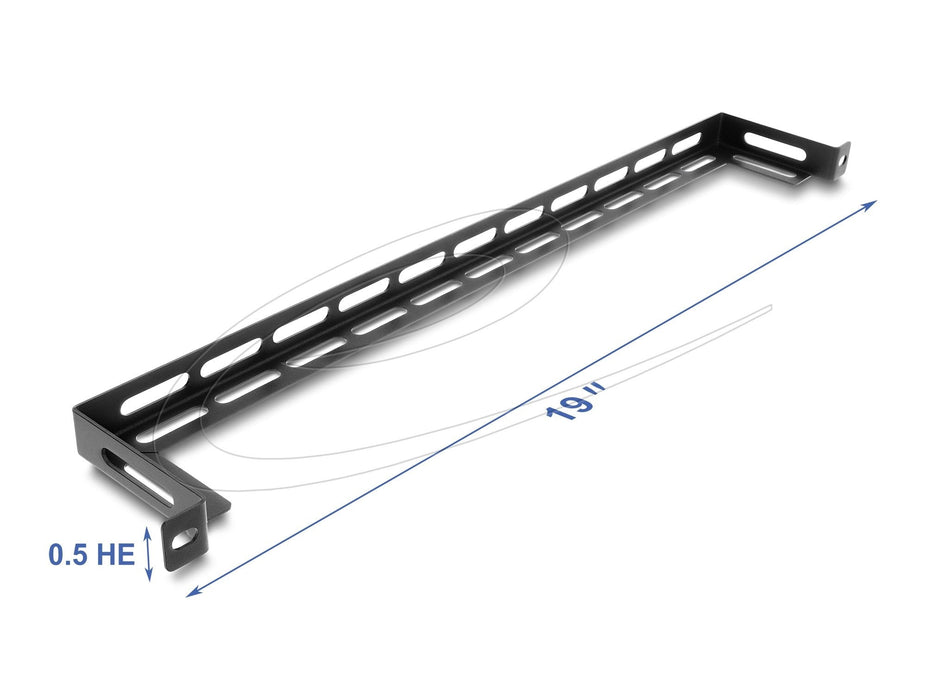 Delock 19? 0,5 He Panel L-Form 80 Mm Mit Cablebinderbefestigung Schwarz
