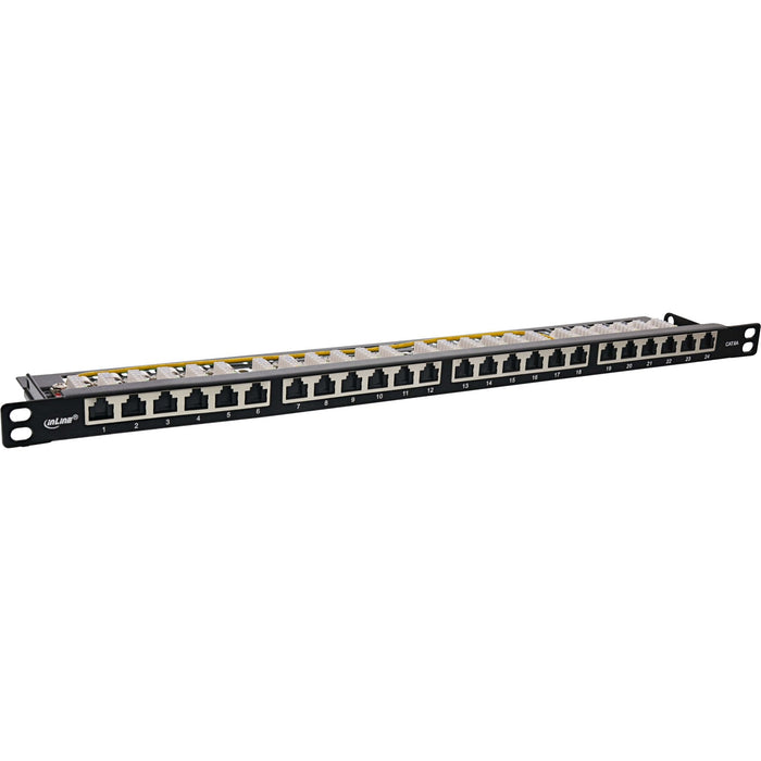 Inline® 19" Patch Panel Cat.6a 0.5 U 24-Port, With Dust Projoection, Negro