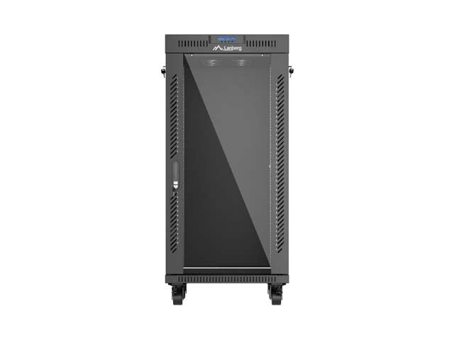 Lanberg Rack Cabinet 19" Free-Standing 24u 600x600 Flat Pack With Glass Door Lcd Negro V2