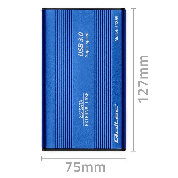 EAN 5901878518596 - Qoltec 51859 caja para disco duro externo Carcasa de disco duro/SSD Azul 2.5" imagen 6