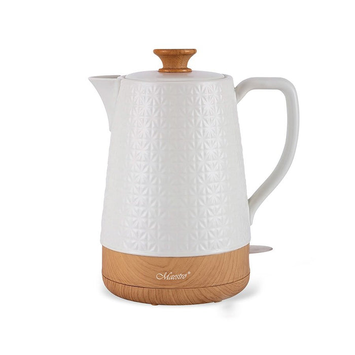 EAN 4820268320988 - Maestro MR-076 tetera eléctrica 1,8 L 1800 W Blanco, Madera imagen 1