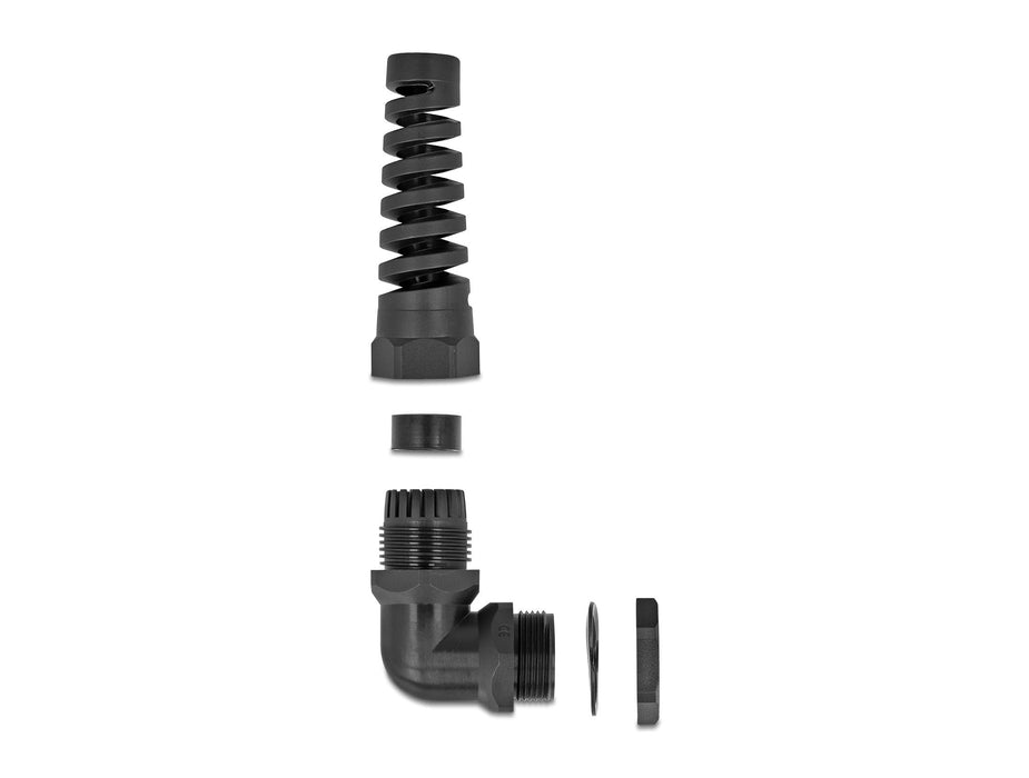 Delock 60587 Prensaestopas Con Alivio De Tensión Ángulo De 90 ° Pg16 Negro