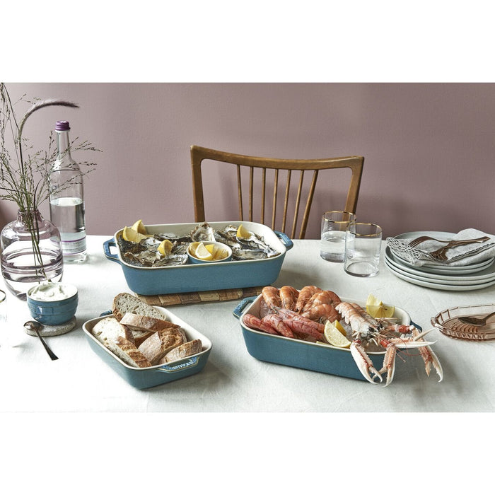 Staub 3-Piece Rectangular Ceramic Bakeware Set, Turquoise