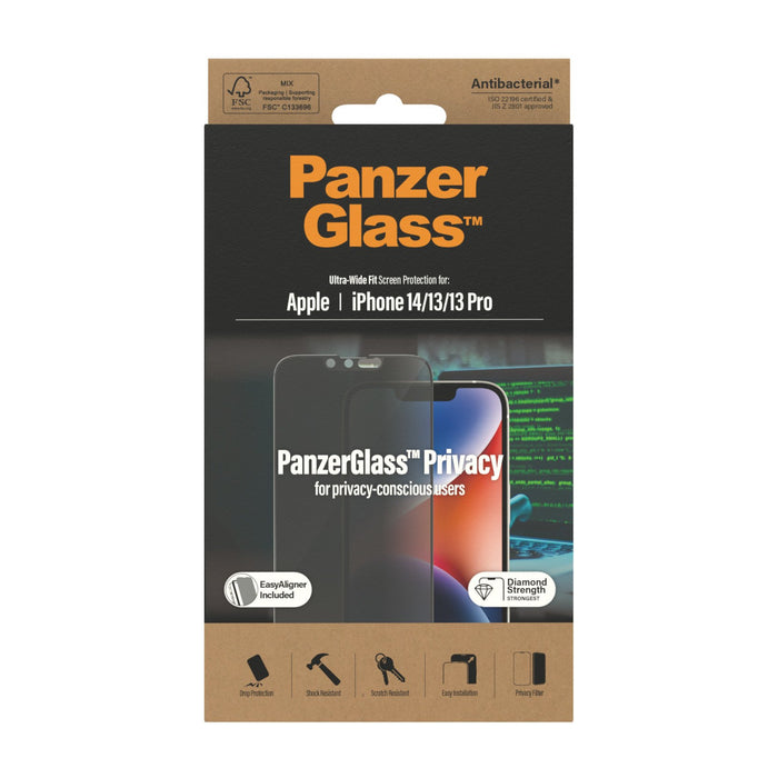 EAN 5711724127830 - PanzerGlass ® Privacy Screen Protector iPhone 14 | 13 | 13 Pro | Ultra-Wide Fit w. EasyAligner Protector  imagen 3