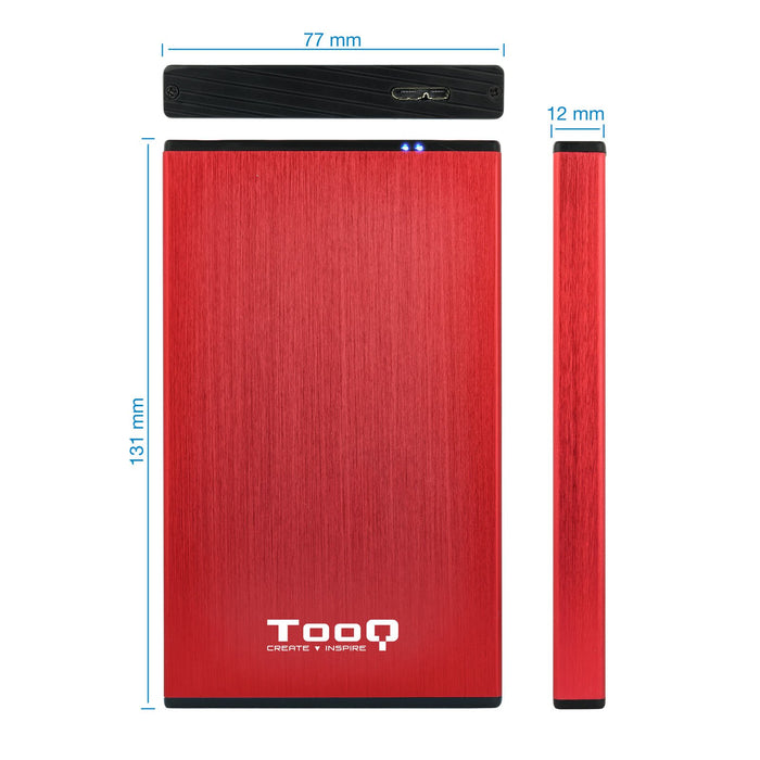 EAN 8433281009653 - TooQ TQE-2527R caja para disco duro externo Caja de disco duro (HDD) Negro, Rojo 2.5" imagen 4