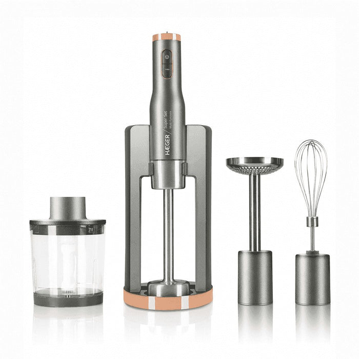EAN 5608475016486 - Haeger HB-80C.024A licuadora Batidora de inmersión 800 W Gris, Acero inoxidable, Transparente imagen 1
