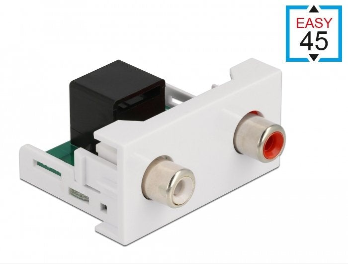 Easy 45 Modul 2 X Cinch Buchse Zu Rj45 Buchse 22,5 X 45 Mm