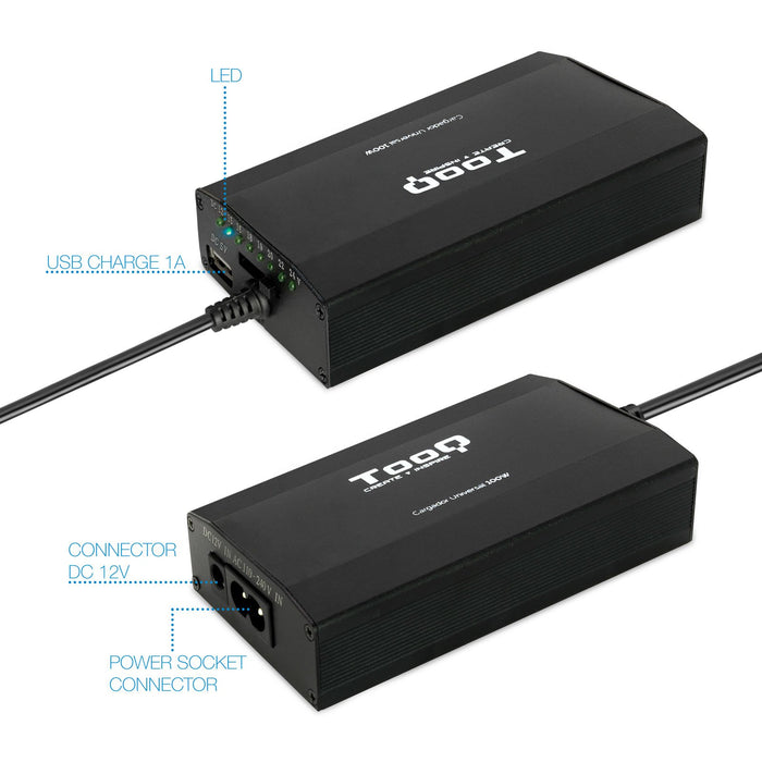 EAN 8433281006584 - TooQ TQLC-100BS01M adaptador e inversor de corriente Auto/Interior Negro imagen 3