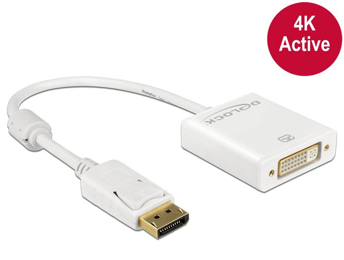 Delock Adaptorcable Displayport 1.2 Plug > Dvi 24+5 Socket White 4k Active