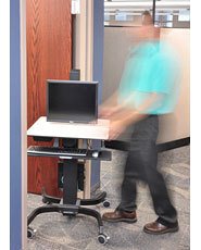 Ergotron Workfit-C Steh-Sitz-Arbeitsplatz Ein Lcd Ld Hd Fahrwagen Bis 61cm 24zoll Display 11,3kg.Anhebung Bis 63cm Vesa 75x75 100x