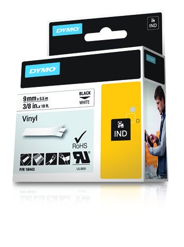 EAN 0071701184436 - DYMO 18443 cinta para impresora de etiquetas Negro sobre blanco imagen 2