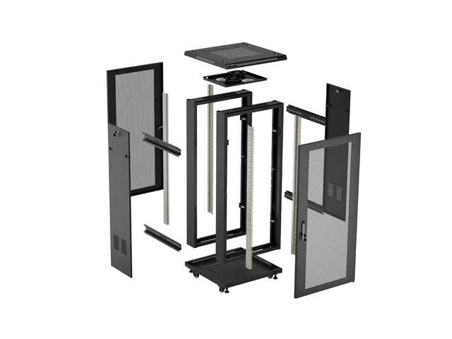 Lanberg Rack Cabinet 19 " Free Standing 18u 600x600 Flat Pack With Mesh Door Black