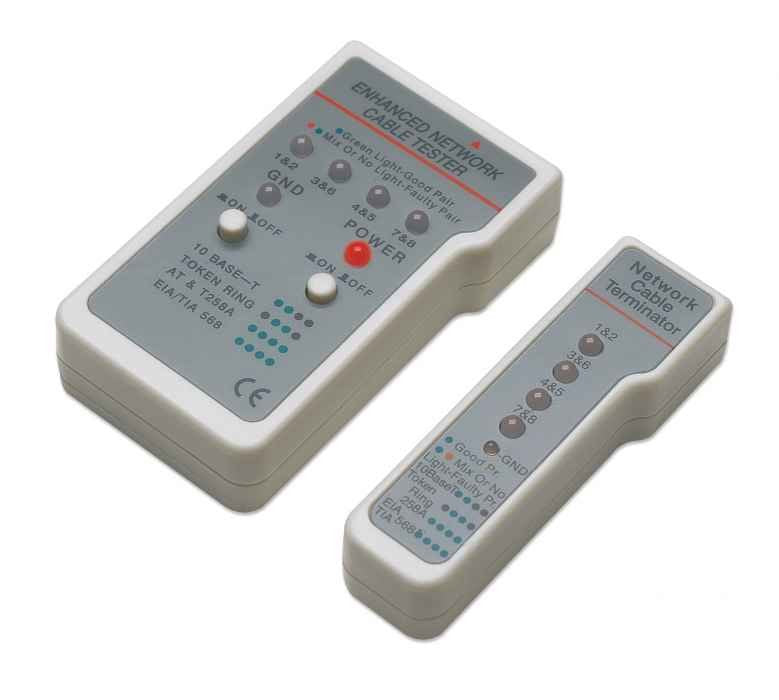 EAN 0766623351898 - Intellinet 351898 comprobador de cables de red Comprobador de cables UTP/STP Gris, Blanco imagen 1