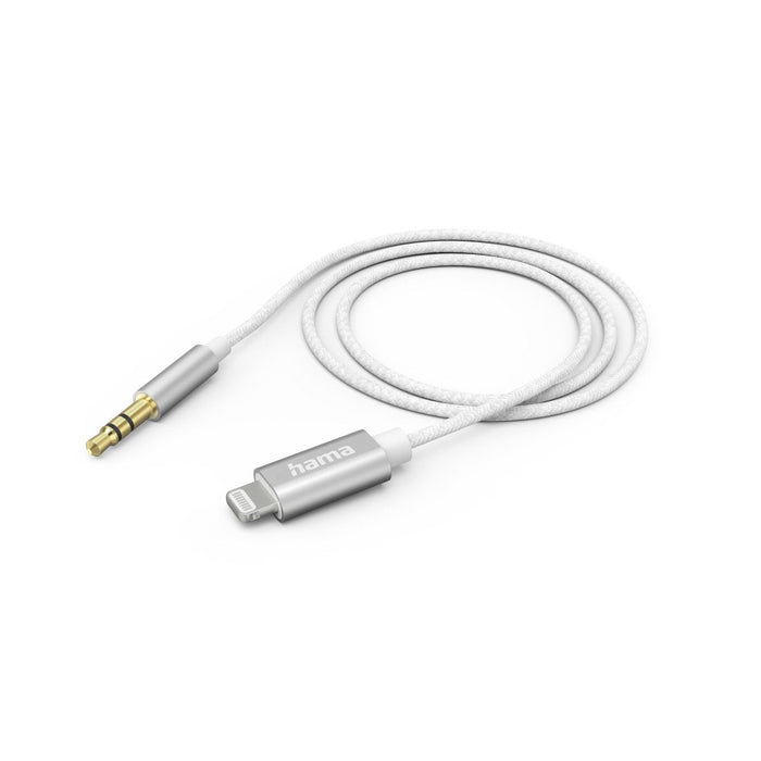 Hama Cable Auxiliar - Jack 3.5mm Macho - Ligthning - Longitud 1m - Blanco