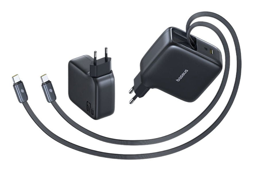 Enercore Cj21 Fast Charger With Dual Retractable Cables 3c 67w Eu Cosmic Black