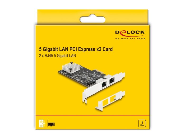 Delock Pci Express X2 Tarjeta A 2 X Rj45 5 Gigabit Lan Rtl8126
