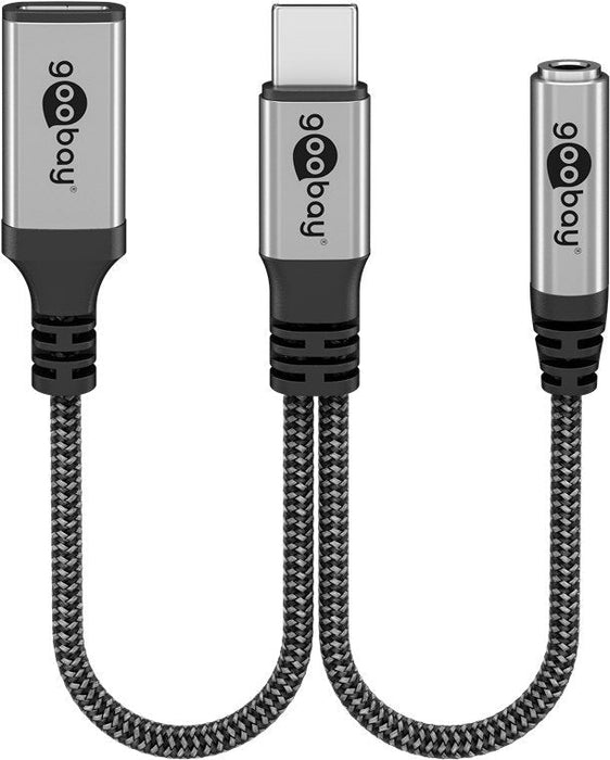 Goobay 74524 Cable De Audio 0,15 M Usb Type-C + 3.5mm Negro, Gris