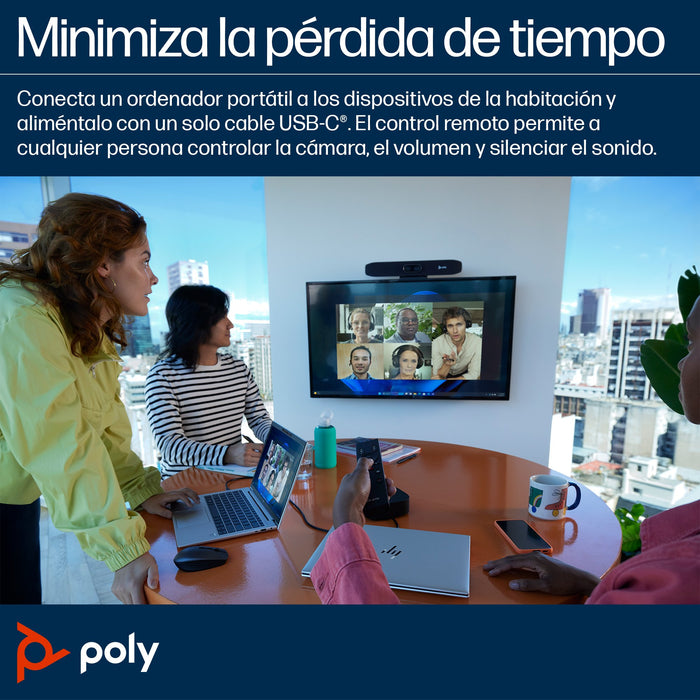 EAN 0198122178179 - HP Poly Studio R30 USB Video Bar and BT Remote with HP USB-C Dock G5 (ABB) Negro 3840 x 2160 Pixeles imagen 4