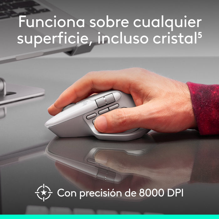 Ratón Logitech Mx Master 4 For Mac, Bluetooth Ergonómico Con Respuesta Háptica Avanzada, Desplazamiento Ultrarrápido, Carga Usb-C, Macos, Ipados, Windows - Plateado Blanco