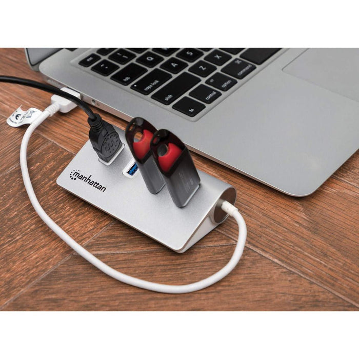 EAN 0766623163767 - Manhattan 163767 hub de interfaz USB 3.2 Gen 1 (3.1 Gen 1) Type-A 5000 Mbit/s Aluminio, Blanco imagen 5
