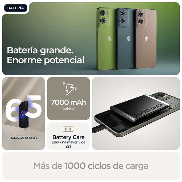 EAN 0840493601861 - Motorola moto g06 power 17,5 cm (6.88") SIM doble Android 15 4G USB Tipo C 4 GB 64 GB 7000 mAh Caqui imagen 13